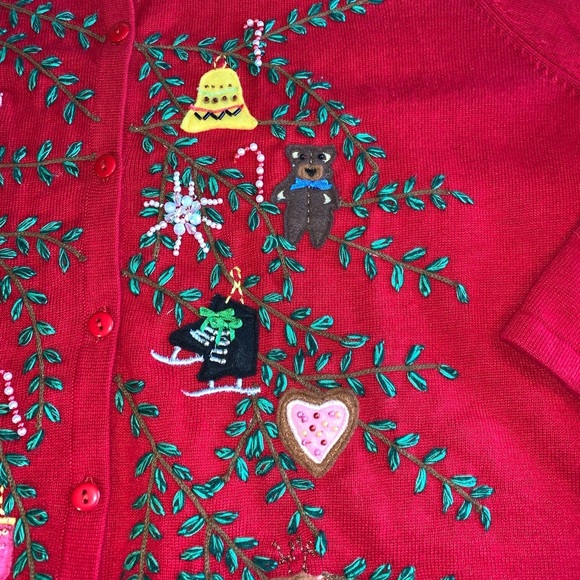Dress Barn. Beautiful Holiday cardigan sweater. Sz XL - Picture 3 of 10